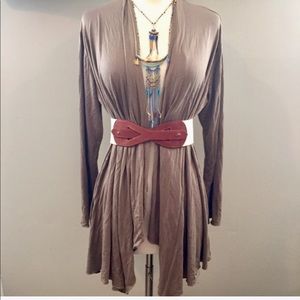 Anthro South African Brown Waterfall Cardigan Soft